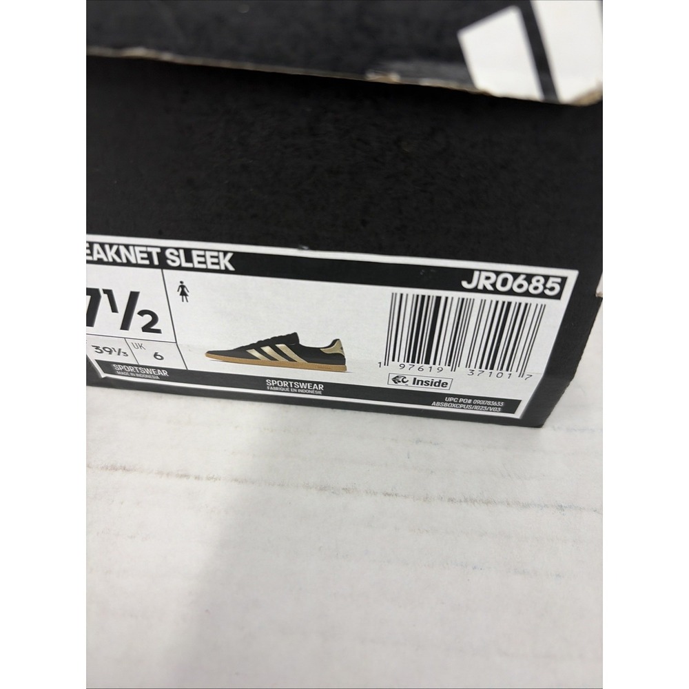 adidas Breaknet Sleek Trainers Women's Gum Rubber Sole JR0685 black gold 7.5 NIB - Picture 3 of 11